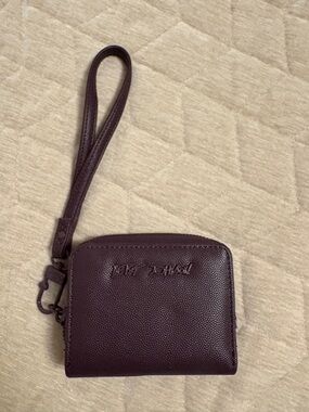 Betsey Johnson Pebble Leather Wristlet Wallet - Plum